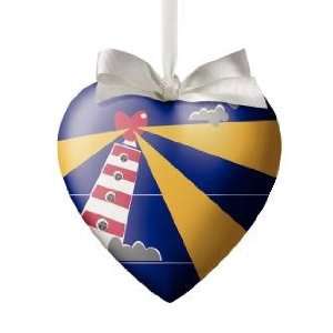   Art Heart, LightHouse, Porcelain Love Heart w/ Hanger in Gift Box
