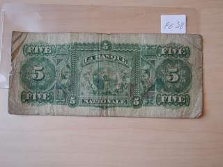 VINTAGE BANKNOTE CANADA 5 DOLLAR 1897 LA BANQUE NATIONALE FE38  