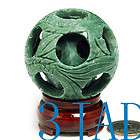 Hand Carved 4 layers Green Jade Puzzle Ball Sphere
