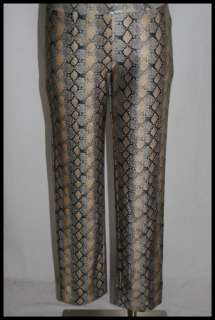 New Faux Snake Skin Top / Pant Suit DINA BAR EL  Sz 8 P  
