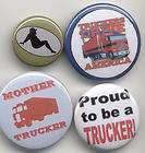 Trucker Truck driver pride buttons humor American badges pins