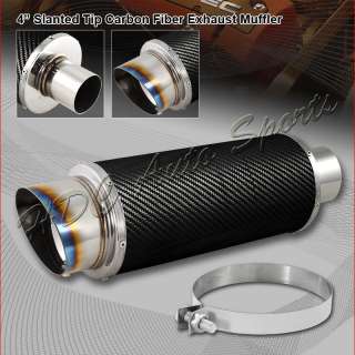 Slanted Titanium Burnt Tip N1 Style Carbon Fiber Exhaust Muffler w 
