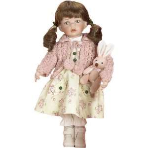  Timeless Moments Porcelain Doll with Pastel Bunny: Toys 