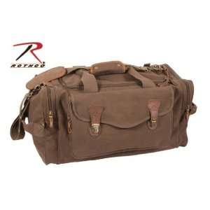  Brown Leather Canvas Travel Bag