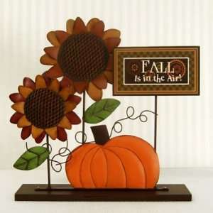  15 X 14 Metal Sunflower and Pumpkin W/wood Sign (Fall Is 