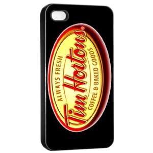 TIM Hortons Coffee Logo Case for Iphone 4/4s (Black) Free Shipping