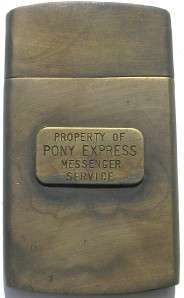 Pony Express Messenger Brass Map Case Cowboy Old West  