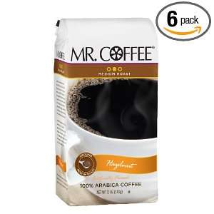 Mr. Coffee Hazelnut Medium Ground Coffee, 12 Ounce Bags (Pack of 6 