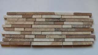 FILLED & HONED MIXED TRAVERTINE MOSAIC TILE  backsplash, border  