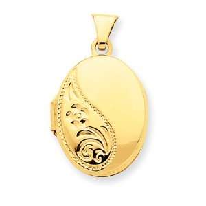  14k Gold Oval Scrolled Locket Jewelry