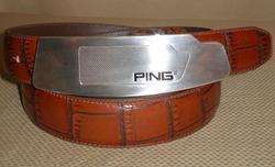 PING Croco Belt with Putter Buckle and Feather Edge 40(cognac)  