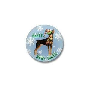  Holiday Min Pin Cute Mini Button by  Patio, Lawn 