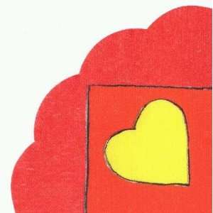  Yellow Heart on Red Rice Paper Napkins: Health & Personal 