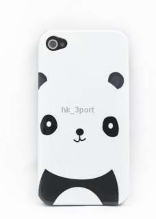 White Black Cute Lovely Fat Panda Skin Hard Case For iPhone 4 4G 