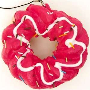  big pink flower donut squishy charm with sprinkles Toys 