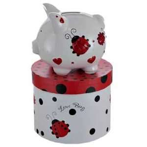  Mini Ladybug Piggy Bank Christmas Ornament 