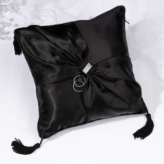 Lillian Rose Black Sash Wedding Ring Bearer Pillow  