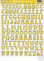 SUN BEARY PATCH ALPHABET stickers YELLOW funky curl NEW  
