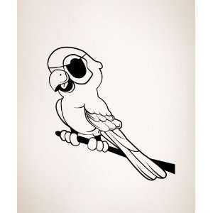   Wall Decal Sticker Parrot W/ Eye Patch size 60inX66in item OS_MB157B