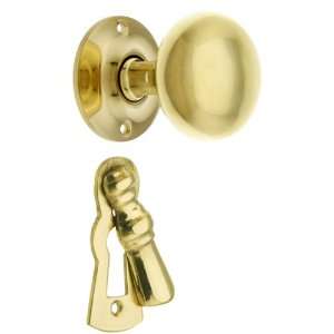  Federal Style Mortise Lock Set In Unlacquered Brass.