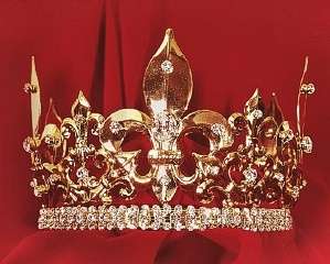 Mens Fleur de Lis Kings Crown Beautiful Gold  