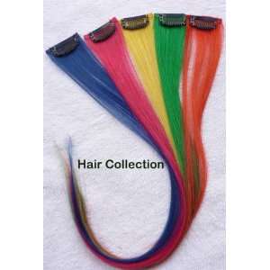  18 Colorfull Human Hair clip in on Extensions: Beauty