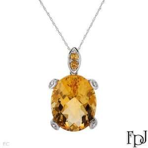  FPJ 14K White Gold 16.07 CTW Citrines and 0.08 CTW Color J 