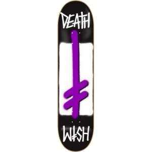 Deathwish Box D Power Logo Black / Purple Skateboard Deck   8.25 x 32 
