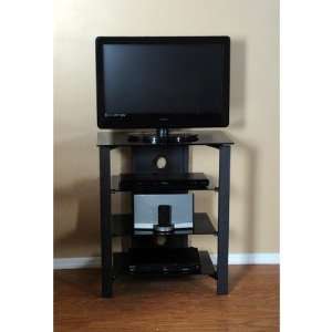  37 Black Glass TV Stand / Audio Rack: Furniture & Decor