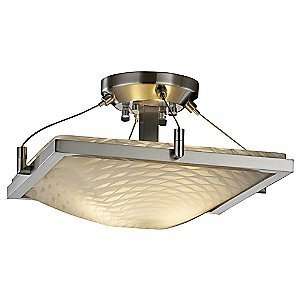  Fusion Square Semi Flush Bowl with Ring by Justice Design 