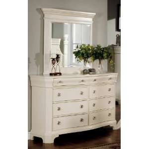  YT Furniture Bayle Dresser and Mirror (Whitewash)