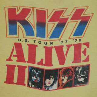 ORIGINAL KISS 1977 78 ALIVE II US TOUR T SHIRT CONCERT VINTAGE TEE 70S 
