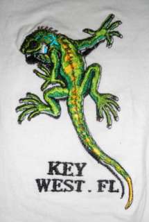 key west florida awesome embroidered lizard sits on the left front