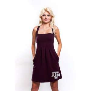   Aggies Womens Maroon Pleated Dress with Pockets: Sports & Outdoors