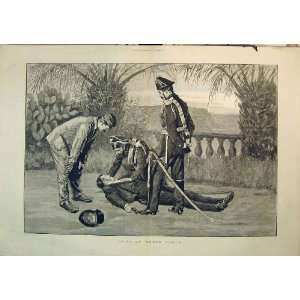  Soldiers 1884 Dead Man Gun Shooting Antique Fine Art: Home 