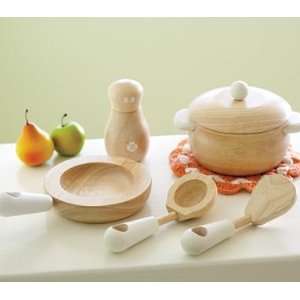    Pottery Barn Kids White Wooden Pots & Pans Set: Home Improvement