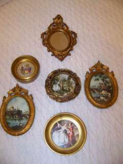   OF 6 VINTAGE PICTURE FRAMES GOLD ITALIAN FLORENTINE SHABBY ORNATE CHIC