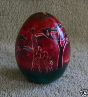African Egg Paper Weight Red~ KENYA ~ Hand Painted & Hand Crafted