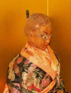   listing is for a Antique Asian Japanese Leather Geisha Figure Doll