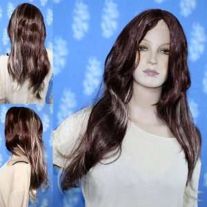   Red Straight Wig with Platinium Blonde Highlights