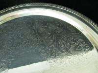 FB Rogers Silverplate Silver Plate Round Tray Platter  