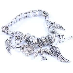  Love & Peace   Doves and Angel Wings Charm Bracelet: Everything Else