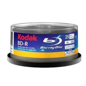  Kodak Blu Ray White Inkjet Printable 4X 25GB BD R Media 25 