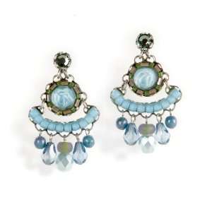   Bar Earrings   Classic Collection in Sky Blue and Green #1335 AE OE