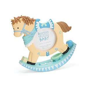    Rocking Horse Baby Boy Picture Frame Blue Trimmed: Home & Kitchen
