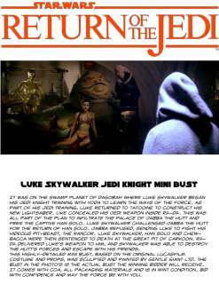 Star Wars Gentle Giant Luke Skywalker Jedi Knight Mini Bust  