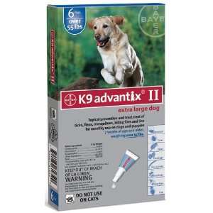   K9 ADVANTIX II Dog Flea & Tick over 55 lbs Blue 6 Month: Pet Supplies