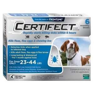   Certifect Medium Dog Flea & Tick 23 44 lbs Blue 6 month: Pet Supplies