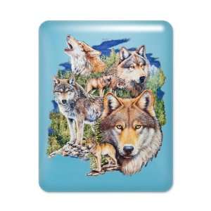  iPad Case Light Blue Wolf Collage 