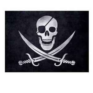    Pirate Skull and Swords Flag Large Wall Decal: Home Improvement